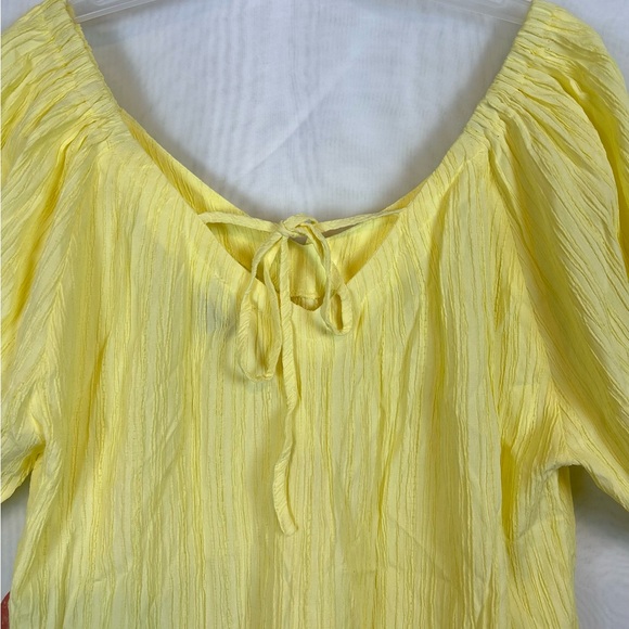 NWT Arula Women’s Lemon Yellow Lantern Sleeve Summer Top / size XL - Picture 7 of 10